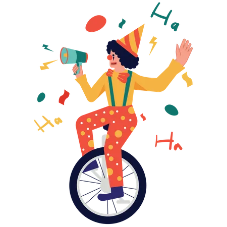 Joker riding cycle Illustration