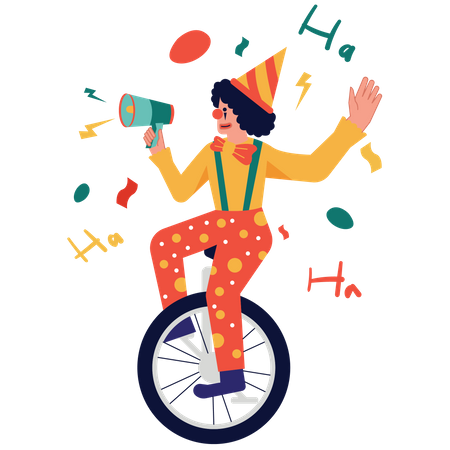 Joker riding cycle  Illustration