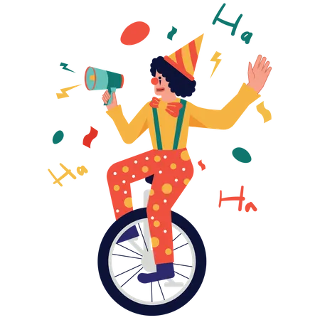 Joker riding cycle  Illustration