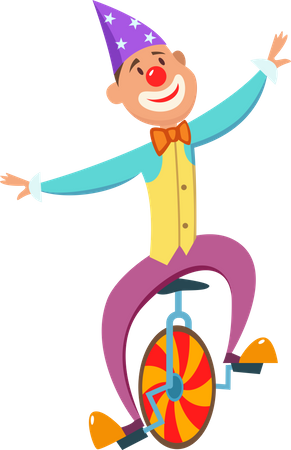 Joker riding on one wheel cycle Illustration