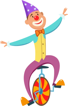 Joker riding on one wheel cycle Illustration