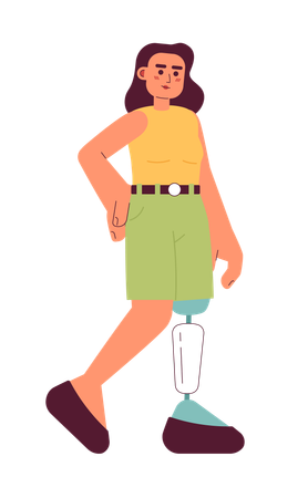 Jolie femme avec prothèse de jambe bionique  Illustration