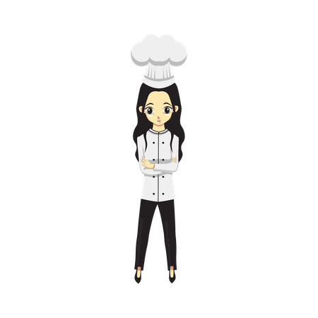 Jolie fille chef  Illustration