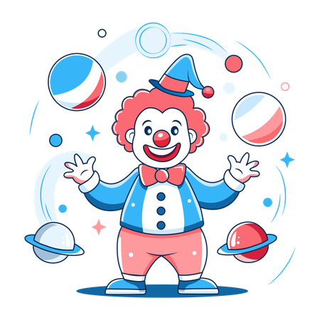 Clown jonglant  Illustration