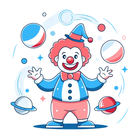 Clown jonglant  Illustration