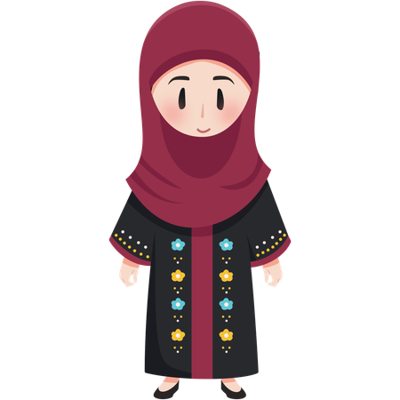 Fille portant un keffieh en Jordanie  Illustration