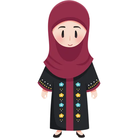 Fille portant un keffieh en Jordanie  Illustration