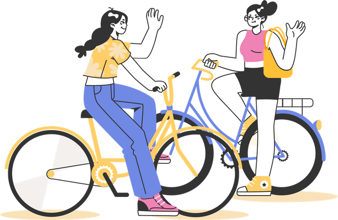 Viagem de bicicleta  Ilustração