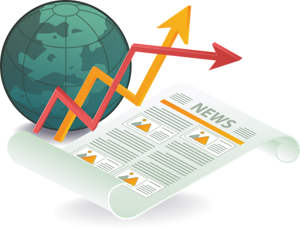 Jornal de informações empresariais do mundo  Ilustração