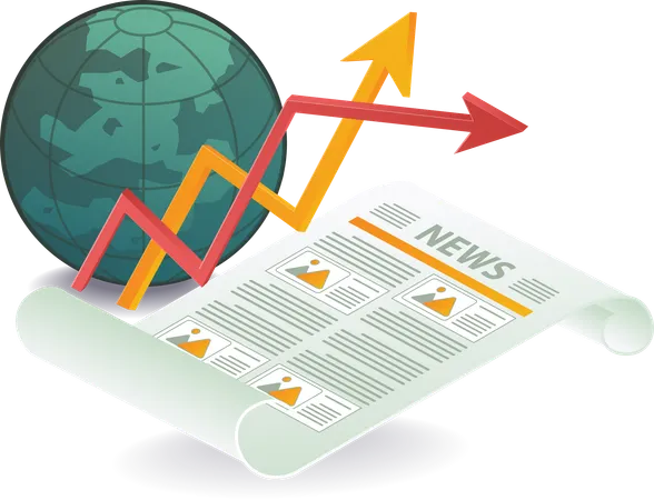 Jornal de informações empresariais do mundo  Ilustração