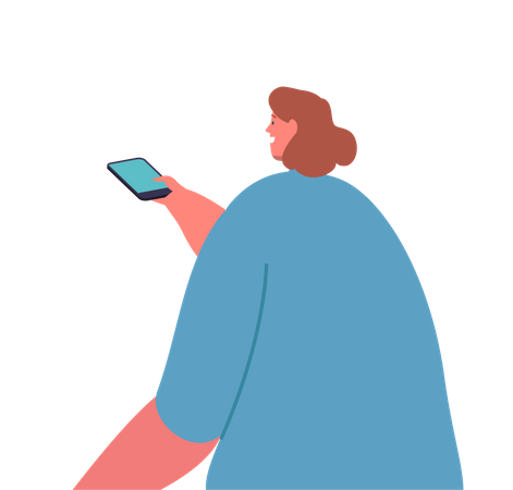 Jornalista com smartphone para nota de imprensa  Ilustração