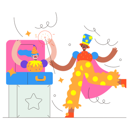 Jouer avec un tour de magie  Illustration