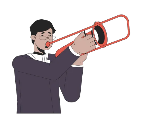 Jouer du trombone  Illustration