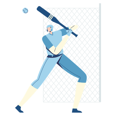 Joueur de baseball jouant au baseball  Illustration