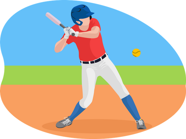 Joueur de baseball masculin  Illustration