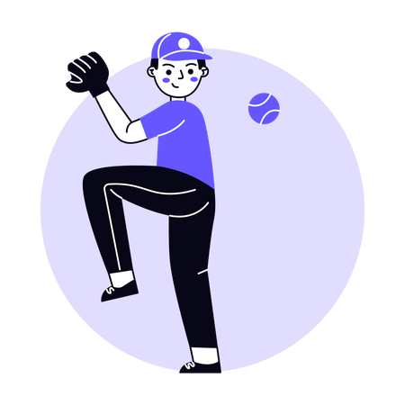 Joueur de baseball masculin  Illustration