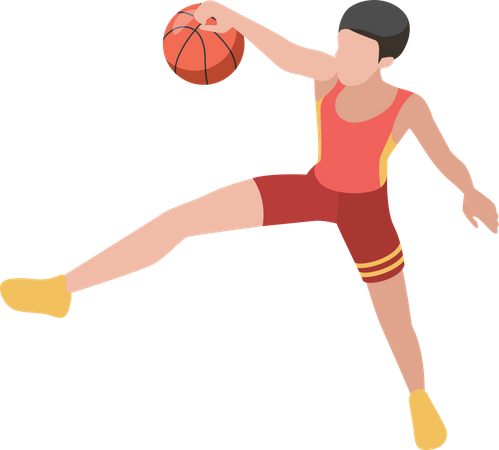 Joueur de basket avec ballon  Illustration