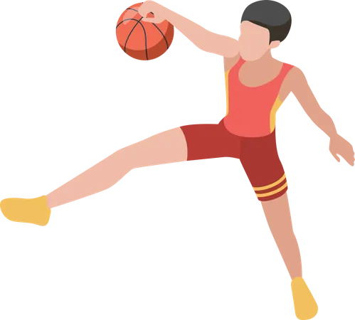 Joueur de basket avec ballon  Illustration