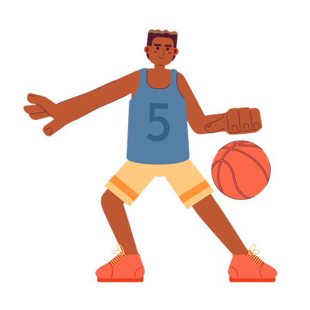 Joueur de basket-ball afro-américain  Illustration