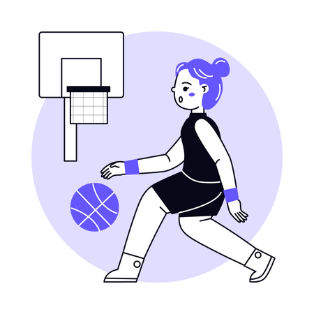 Joueur de basket-ball atteignant le but  Illustration
