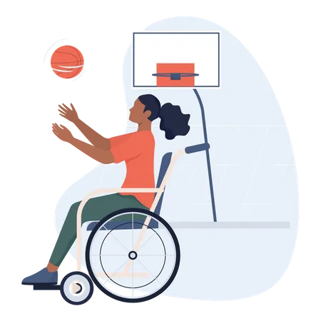 Joueur de basket handicapé  Illustration