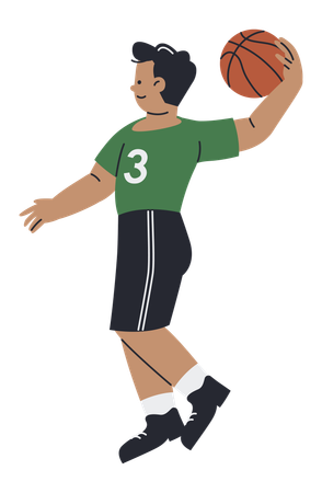 Un joueur de basket se prépare à tirer  Illustration