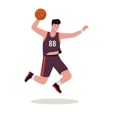 Joueur de basket-ball pratiquant  Illustration