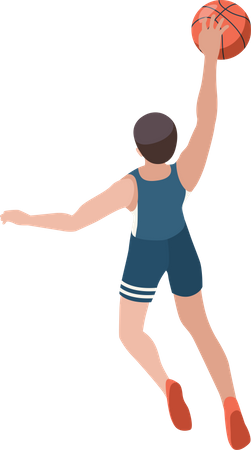 Joueur de basket-ball sautant  Illustration