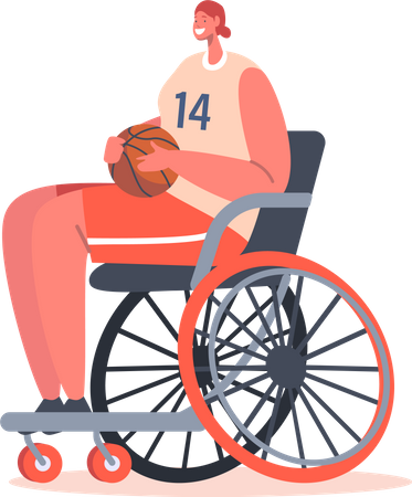 Joueur paralympique de basket-ball en fauteuil roulant  Illustration