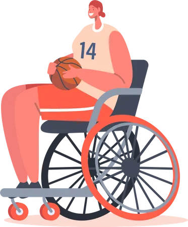 Joueur paralympique de basket-ball en fauteuil roulant  Illustration