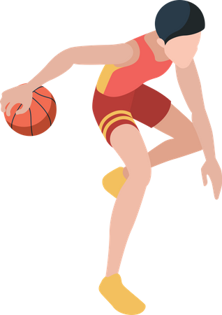 Joueur de basket jouant  Illustration