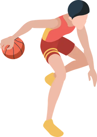 Joueur de basket jouant  Illustration