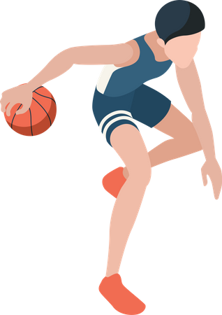 Joueur de basket jouant  Illustration