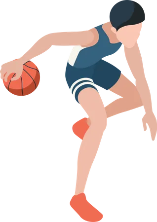 Joueur de basket jouant  Illustration