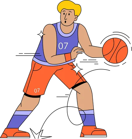 Joueur de basket-ball masculin  Illustration