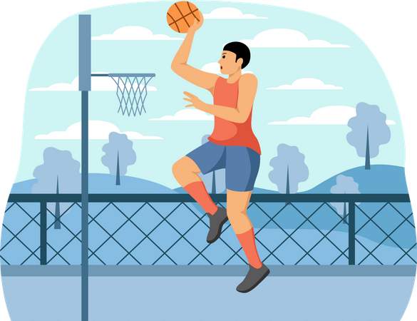 Joueur de basket-ball masculin  Illustration