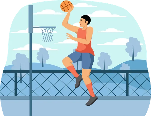 Joueur de basket-ball masculin  Illustration