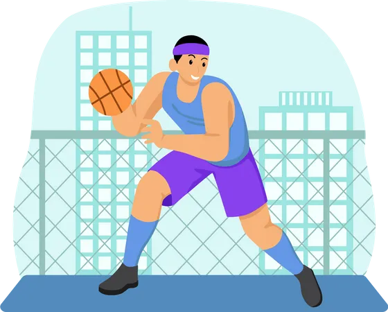 Joueur de basket-ball masculin  Illustration