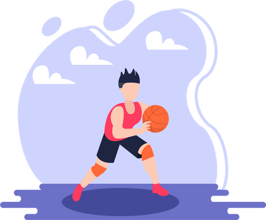 Joueur de basket-ball masculin  Illustration