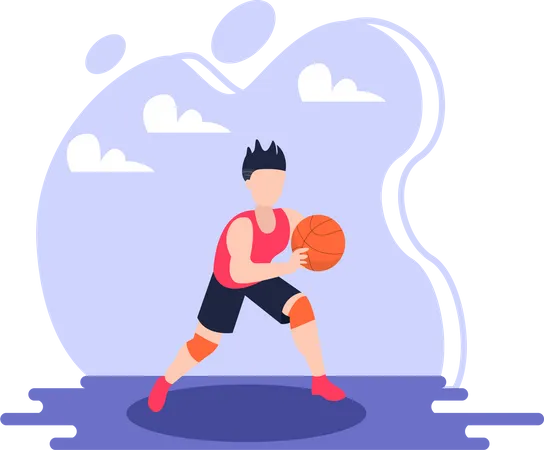 Joueur de basket-ball masculin  Illustration