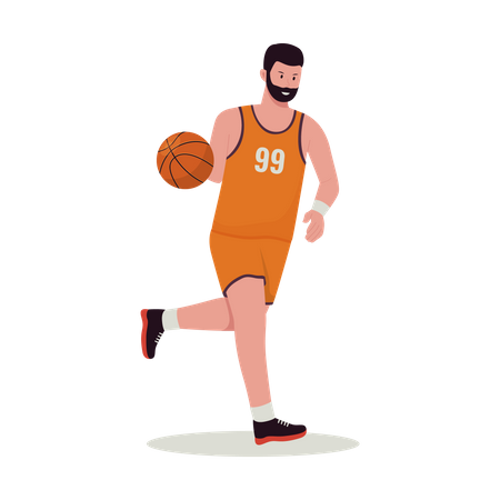 Joueur de basket-ball masculin pratiquant  Illustration