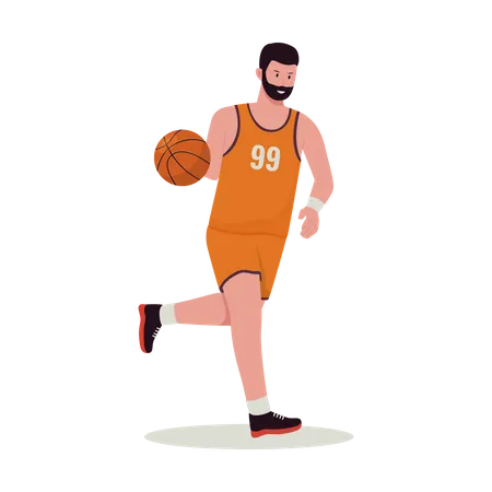 Joueur de basket-ball masculin pratiquant  Illustration