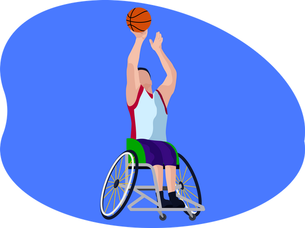 Joueur de basket-ball paralympique  Illustration