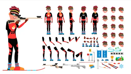 Joueur de biathlon Pack d'Illustrations