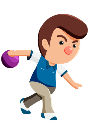 Joueur de bowling  Illustration