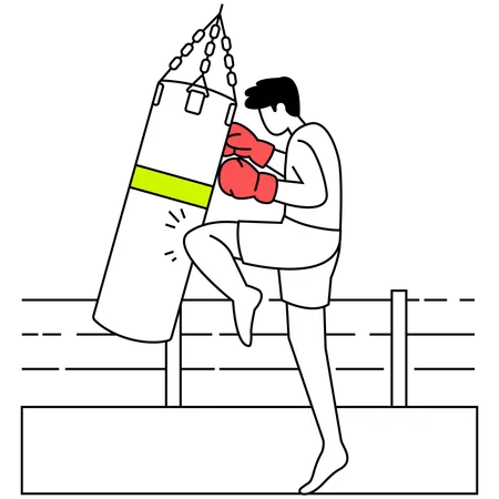 Joueur de boxe  Illustration