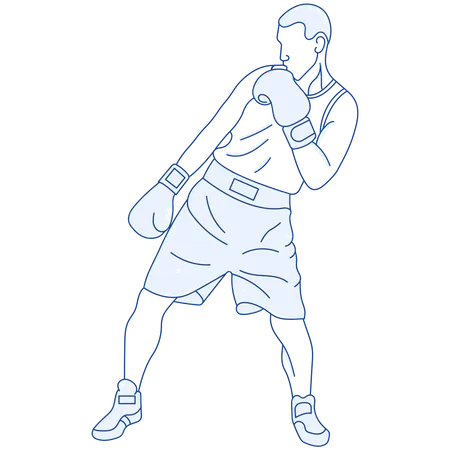 Joueur de boxe  Illustration