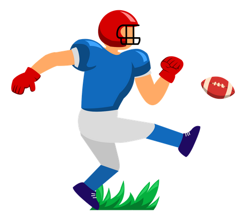 Joueur de football américain kick ball  Illustration