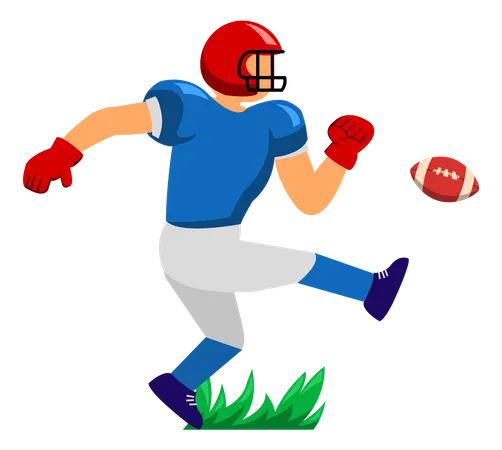 Joueur de football américain kick ball  Illustration