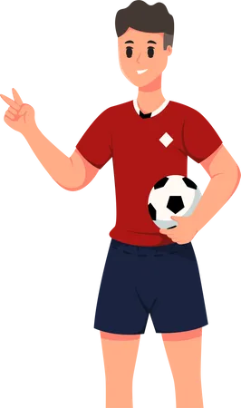 Joueur de football avec ballon  Illustration